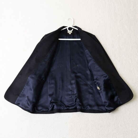 L.L. Bean Wool Cashmere Blend Lined Button Front Black Blazer Women's Sz 16R - Picture 5 of 14